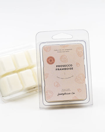 Prosecco Raspberry flavored wax cubes