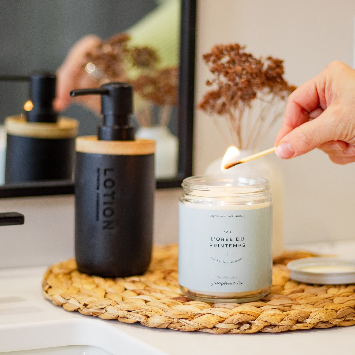 Chandelle 8 oz L’Orée du Printemps – Parfum Frais - Joséphine Co®