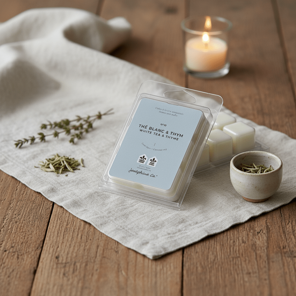 Cube de Cire Artisanale Thé Blanc et Thym - Joséphine Co®