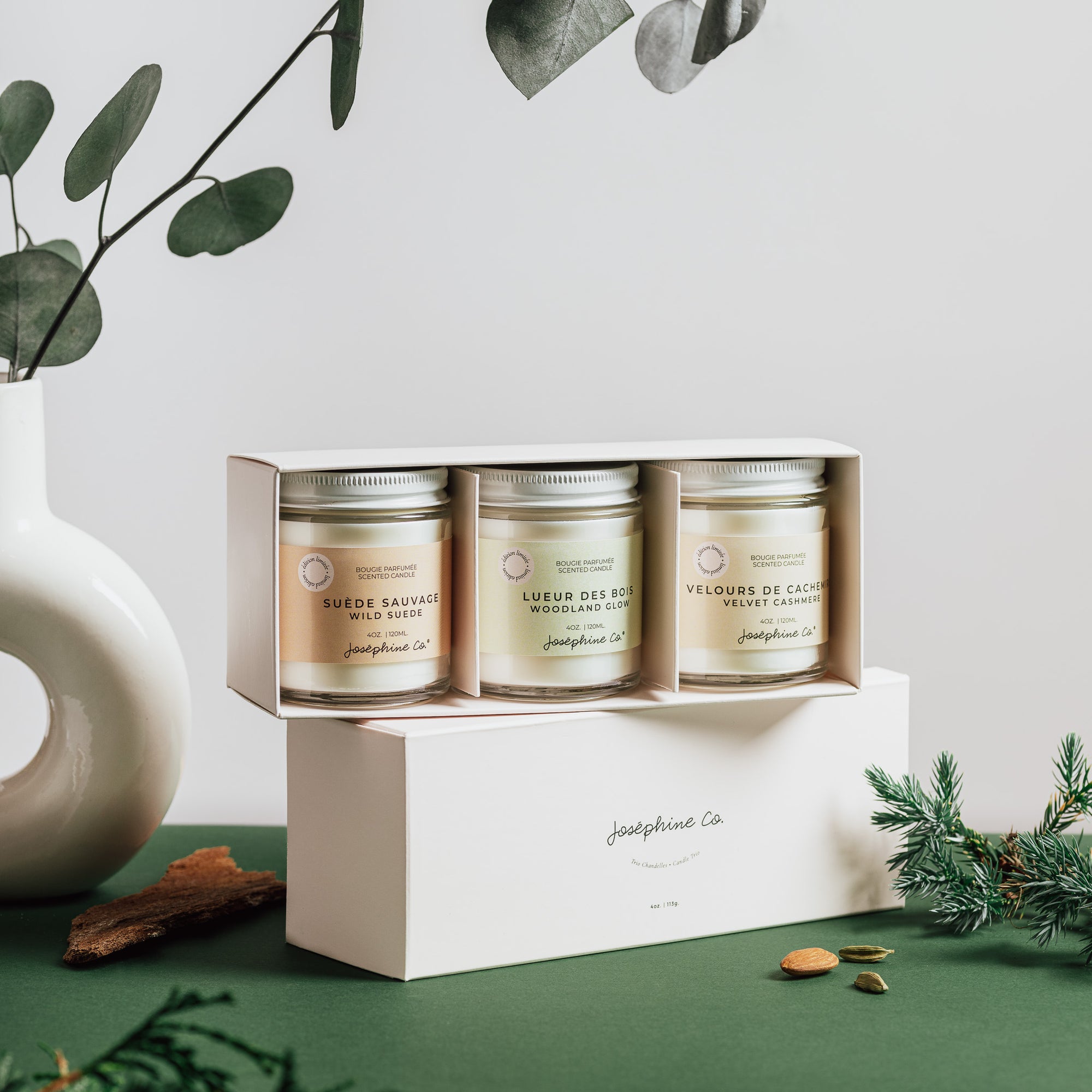 Coffret Cadeau Chandelles 4 oz – Collection Sous le ciel nordique - Joséphine Co®