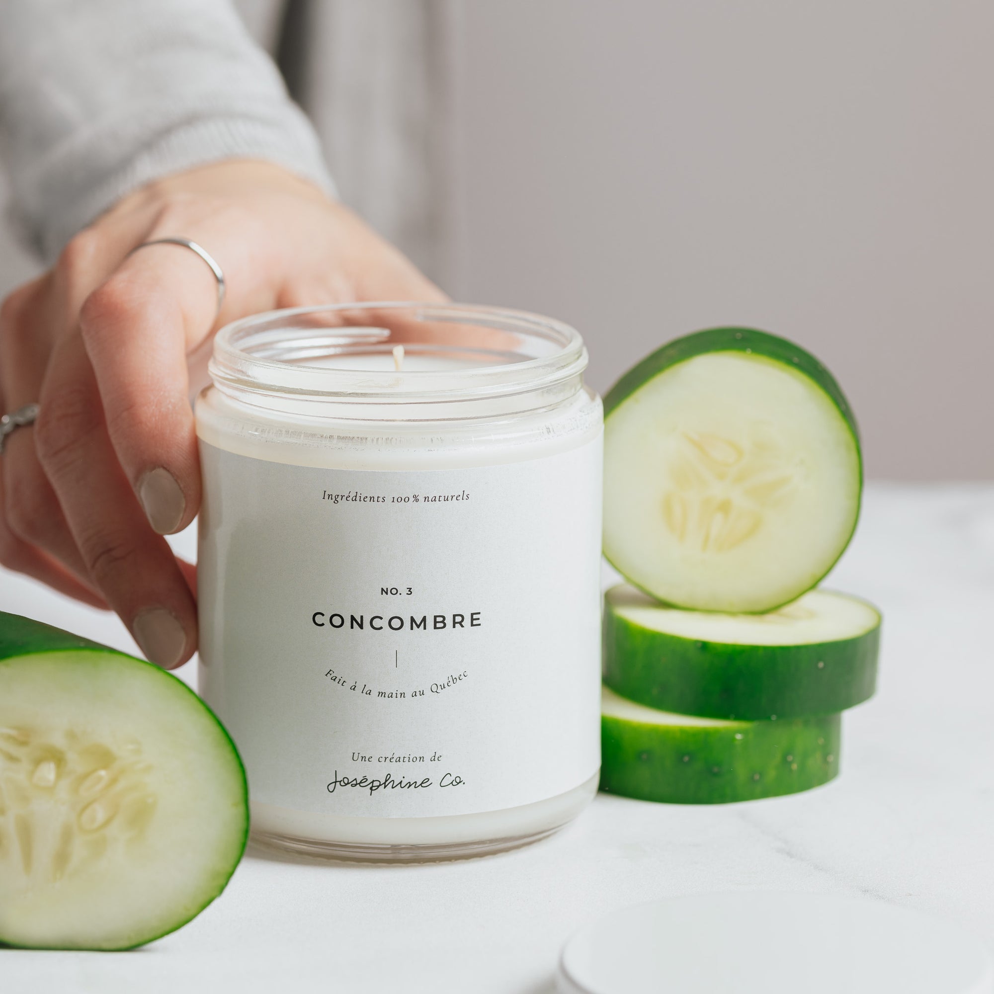 Chandelle Concombre 8 oz – Fraîcheur Artisanale - Joséphine Co®